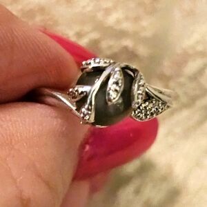 * DEFECT*Sz 6.25 Titanium Moonstone, Topaz, 925 Silver, NWT *Please read